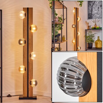 Chehalis kula świetlna, lampa stojąca kolory naturalne, czarny, 6-punktowe