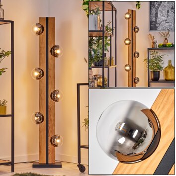 Chehalis kula świetlna, lampa stojąca kolory naturalne, czarny, 6-punktowe