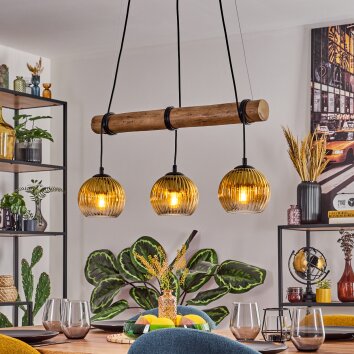 Koyoto Lampa wisząca, Kula świetlna, Lampa wisząca Ecru, Czarny, 3-punktowe