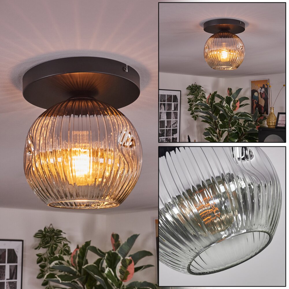 Ripoll Lampa sufitowa, Kula świetlna Chrom, Przezroczysty, Przydymiony, 1-punktowy main product photo