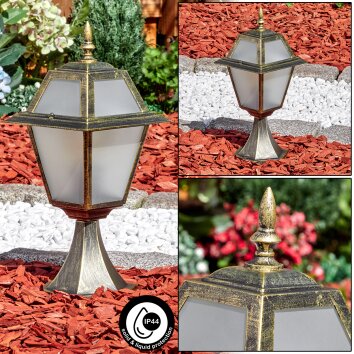 Fornelos oświetlenie zewnętrzne, słupek ogrodowy niski, słupek ogrodowy złoty, czarny, 1-punktowy