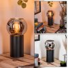 Koyoto kula świetlna, lampka biurkowa, lampa stołowa chrom, przydymiony, 1-punktowy
