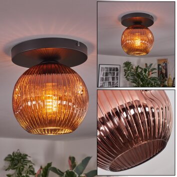 Ripoll lampa sufitowa, kula świetlna miedziany, 1-punktowy
