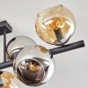 Koyoto lampa sufitowa, kula świetlna bursztynowy, chrom, przydymiony, 8-punktowe