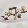 Koyoto lampa sufitowa, kula świetlna bursztynowy, chrom, przydymiony, 8-punktowe