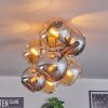 Koyoto lampa sufitowa, kula świetlna bursztynowy, chrom, przydymiony, 8-punktowe