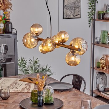 Chehalis lampa wisząca, kula świetlna, lampa wisząca bursztynowy, 8-punktowe