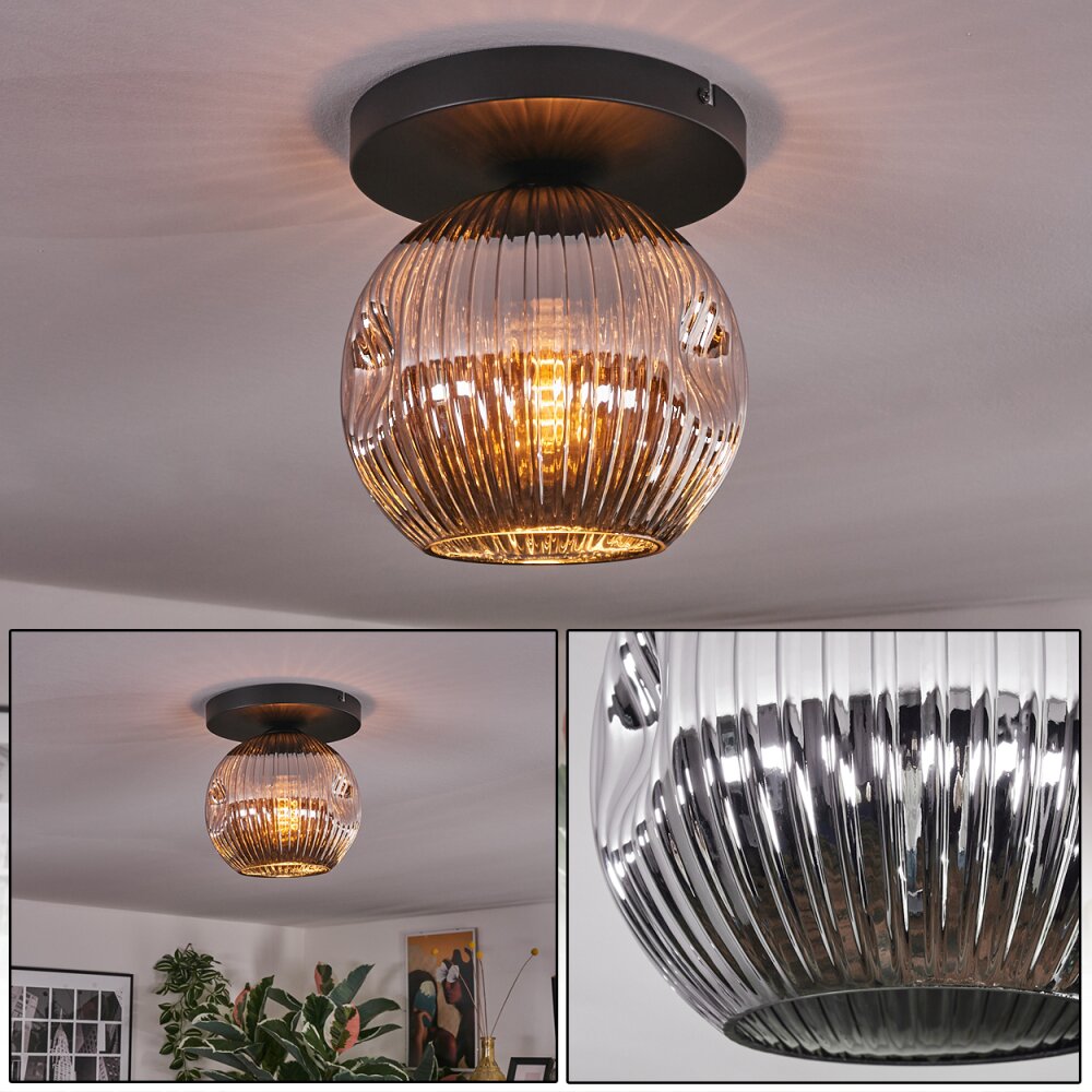 Ripoll Lampa sufitowa, Kula świetlna Chrom, Przydymiony, 1-punktowy main product photo