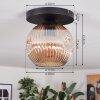 Ripoll lampa sufitowa, kula świetlna bursztynowy, 1-punktowy