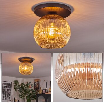 Ripoll Lampa sufitowa, Kula świetlna W kolorze bursztynu, 1-punktowy Ripoll Lampa sufitowa, Kula świetlna W kolorze bursztynu, 1-punktowy