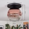 Ripoll lampa sufitowa, kula świetlna przezroczysty, miedziany, 1-punktowy