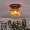 Ripoll lampa sufitowa, kula świetlna przezroczysty, miedziany, 1-punktowy