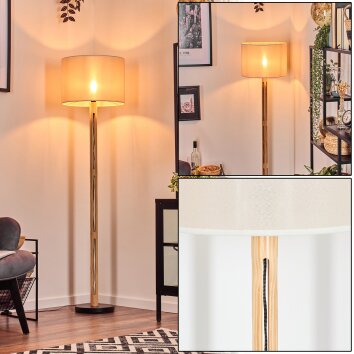 Bassagoda lampa stojąca kolory naturalne, czarny, 1-punktowy