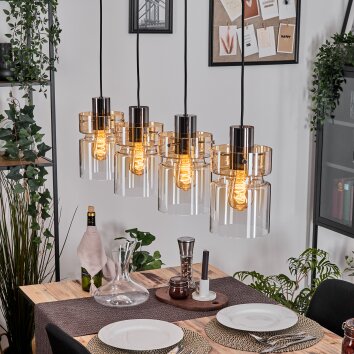 Hasvik lampa wisząca, lampa wisząca bursztynowy, przezroczysty, 4-punktowe