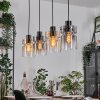 Hasvik lampa wisząca, lampa wisząca bursztynowy, chrom, przezroczysty, przydymiony, 4-punktowe