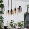 Hasvik lampa wisząca, lampa wisząca bursztynowy, chrom, przezroczysty, przydymiony, 4-punktowe