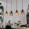 Hasvik lampa wisząca, lampa wisząca bursztynowy, chrom, przezroczysty, przydymiony, 4-punktowe