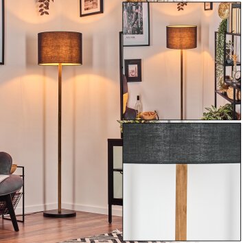 Bassagoda lampa stojąca kolory naturalne, czarny, 1-punktowy