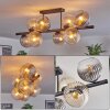 Koyoto lampa sufitowa, kula świetlna bursztynowy, przezroczysty, przydymiony, 8-punktowe