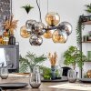 Koyoto lampa wisząca, kula świetlna, lampa wisząca bursztynowy, chrom, przydymiony, 8-punktowe