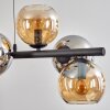 Koyoto lampa wisząca, kula świetlna, lampa wisząca bursztynowy, chrom, przydymiony, 8-punktowe