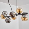 Koyoto lampa wisząca, kula świetlna, lampa wisząca bursztynowy, chrom, przydymiony, 8-punktowe