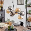 Koyoto lampa wisząca, kula świetlna, lampa wisząca bursztynowy, chrom, przydymiony, 8-punktowe