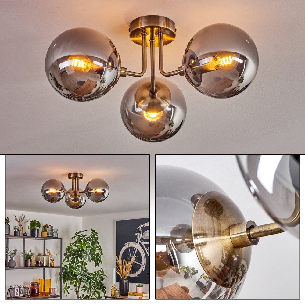 Cabalonga Lampa sufitowa, Kula świetlna Mosiądz, 3-punktowe main product photo