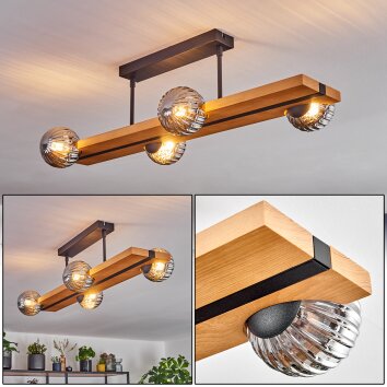 Chehalis Lampa sufitowa, Kula świetlna Ecru, Czarny, 4-punktowe Chehalis Lampa sufitowa, Kula świetlna Ecru, Czarny, 4-punktowe