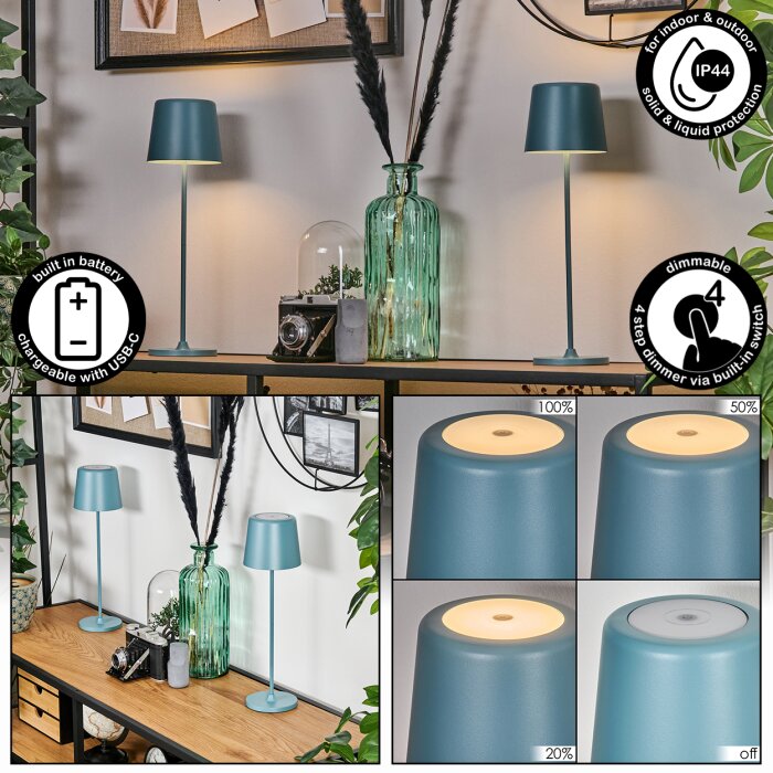 Belece zewnętrzna lampa stołowa, lampa stołowa LED niebeieski, 1-punktowy