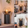 Koyoto kula świetlna, lampka biurkowa, lampa stołowa chrom, przezroczysty, przydymiony, 1-punktowy