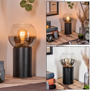 Koyoto kula świetlna, lampka biurkowa, lampa stołowa chrom, przezroczysty, przydymiony, 1-punktowy