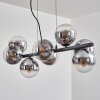 Koyoto lampa wisząca, kula świetlna, lampa wisząca chrom, przezroczysty, przydymiony, 8-punktowe