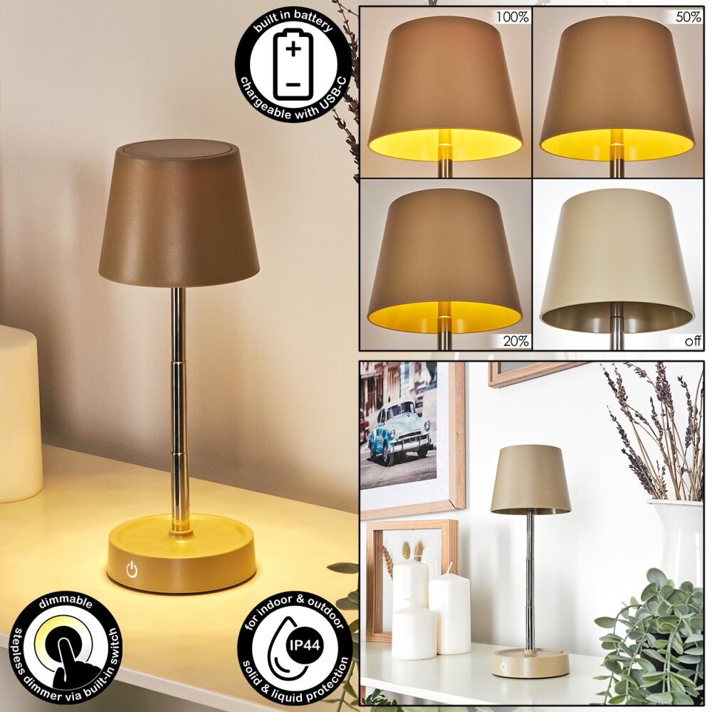 Amien Zewnętrzna lampa stołowa, Lampa stołowa LED Kolory piaskowe, Srebrny, 1-punktowy main product photo