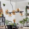 Koyoto lampa wisząca, kula świetlna, lampa wisząca bursztynowy, przezroczysty, 8-punktowe