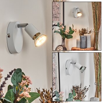 Gjedso spot sufitowy, kinkiet, spot ścienny LED chrom, biały, 1-punktowy