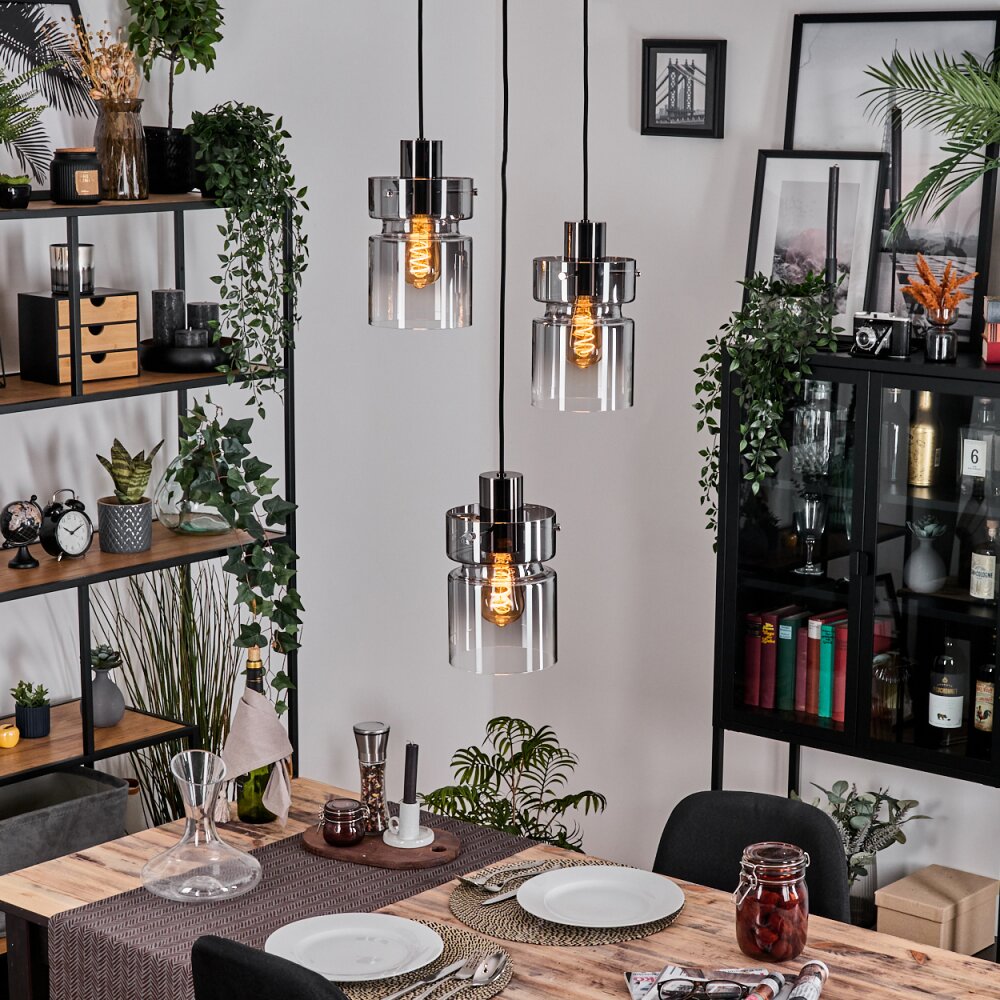 Hasvik Lampa wisząca, Lampa wisząca Chrom, Czarny, 3-punktowe main product photo