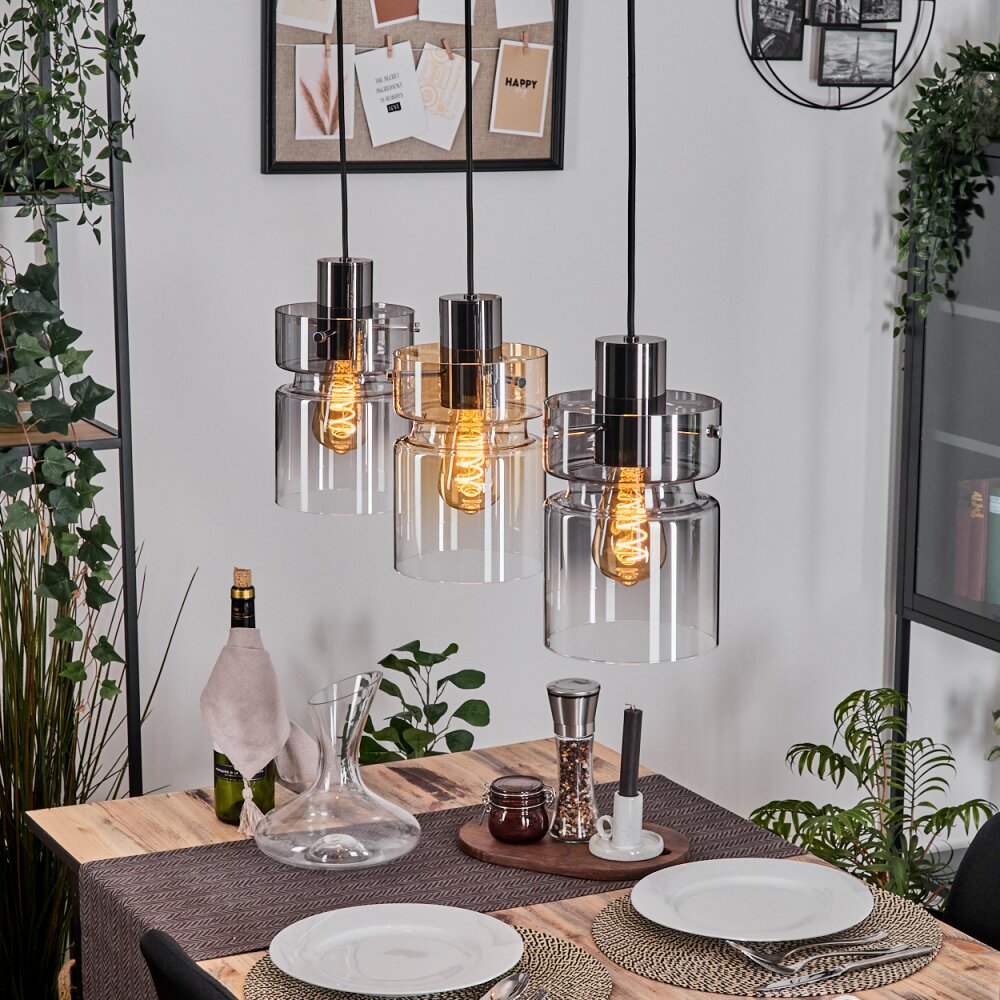 Hasvik Lampa wisząca, Lampa wisząca Chrom, Czarny, 3-punktowe main product photo