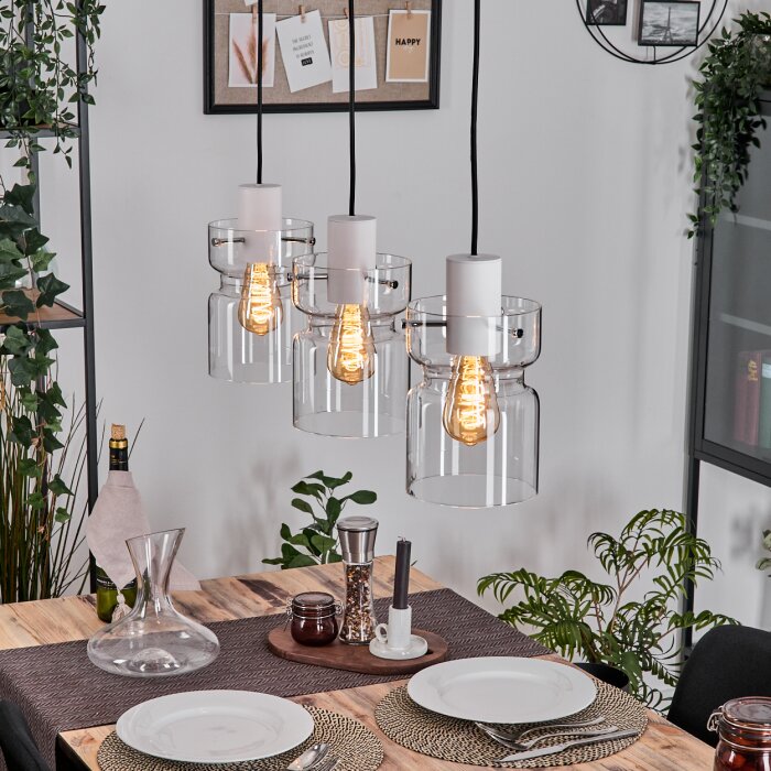Hasvik lampa wisząca, lampa wisząca biały, 3-punktowe