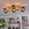 Gastor Lampa sufitowa, Kula świetlna W kolorze bursztynu, Przydymiony, 5-punktowe
