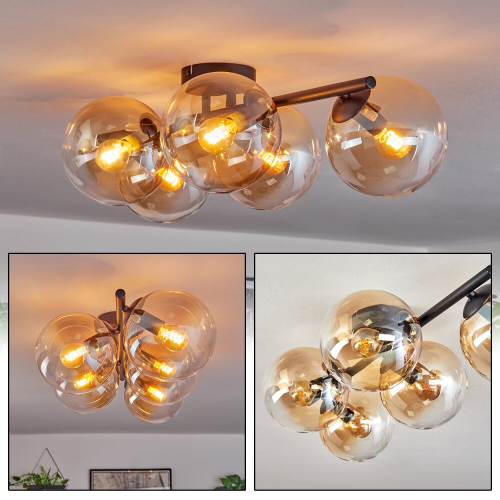 Gastor Lampa sufitowa, Kula świetlna W kolorze bursztynu, Przezroczysty, 5-punktowe main product photo