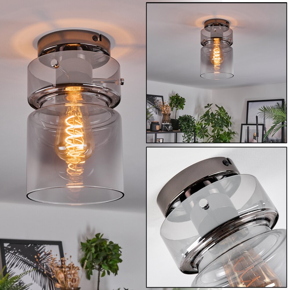 Hasvik Lampa sufitowa, Spot sufitowy Chrom, W kolorze dymu, 1-punktowy main product photo
