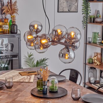 Gastor Lampa wisząca, Kula świetlna, Lampa wisząca Chrom, Przezroczysty, Przydymiony, 10-punktowe