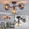 Koyoto lampa sufitowa, kula świetlna bursztynowy, chrom, przydymiony, 3-punktowe