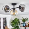 Koyoto lampa sufitowa, kula świetlna bursztynowy, chrom, przydymiony, 3-punktowe