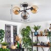 Gastor lampa sufitowa, kula świetlna bursztynowy, przydymiony, 3-punktowe