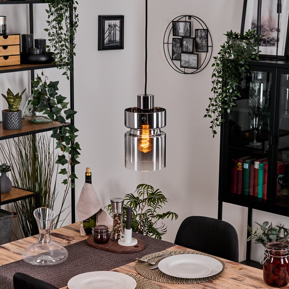 Hasvik Lampa wisząca, Lampa wisząca Chrom, Czarny, 1-punktowy main product photo