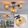 Koyoto Lampa sufitowa, Kula świetlna W kolorze bursztynu, 3-punktowe
