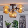 Koyoto Lampa sufitowa, Kula świetlna W kolorze bursztynu, 3-punktowe