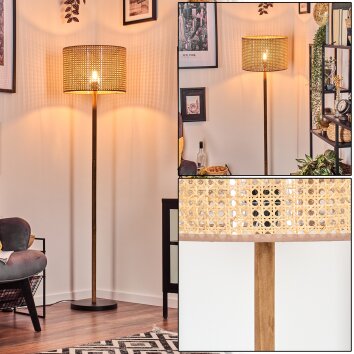 Barcos lampa stojąca kolory naturalne, czarny, 1-punktowy